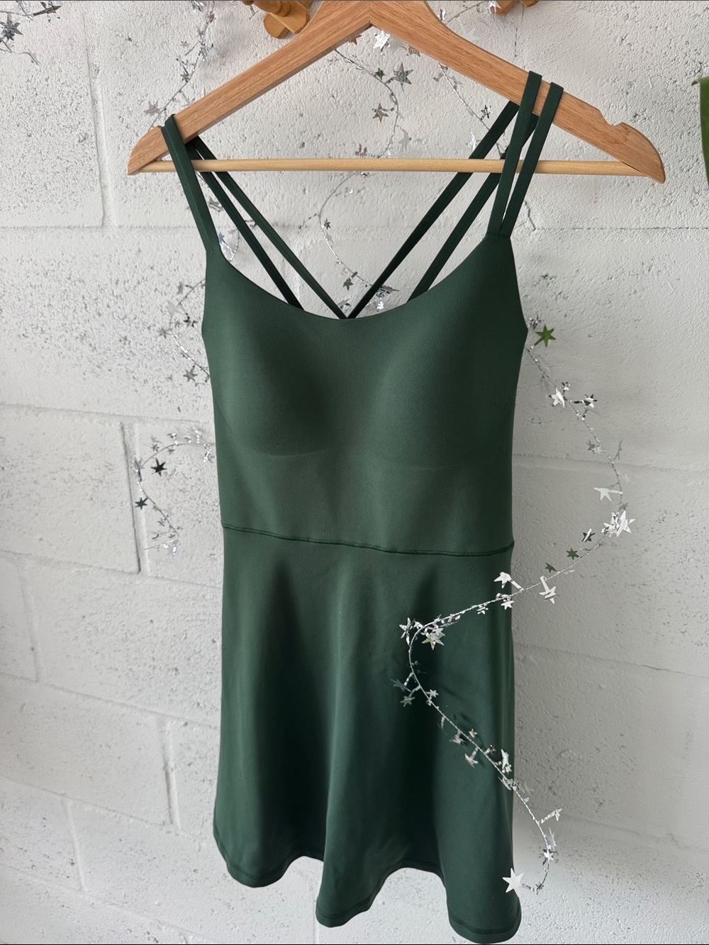Dark Green Strappy Active Romper
